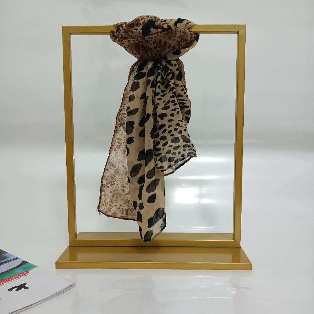 Clothing Shop Show Racks Minimalist Scarves Rack Iron Art Hanging Silk Scarves Scarlet Props Show Shelves Upscale