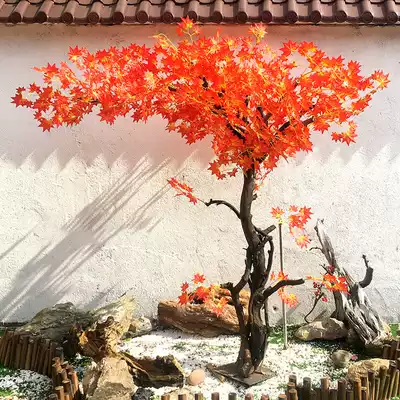 Customized large-scale simulation red maple tree wishing tree hotel shopping mall landscape tree decoration red maple tree banyan tree