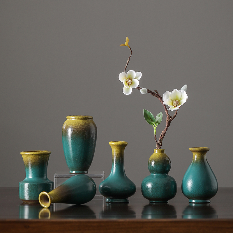 Creative Retro Ceramic Small Flower Vase Hydroponic Flower Arrangement Zen Home Decoration Desktop Display Shelf Wine Cabinet Decoration Creative Retro Ceramic Small Flower Vase Hydroponic Flower Arrangement Zen Home Decoration Desktop Display Shelf Wine Cabinet Decoration