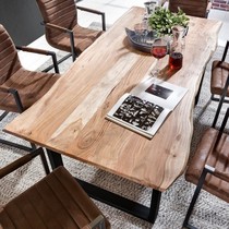 Whole board log desk irregular solid wood desk conference table natural side small apartment dining table negotiation table