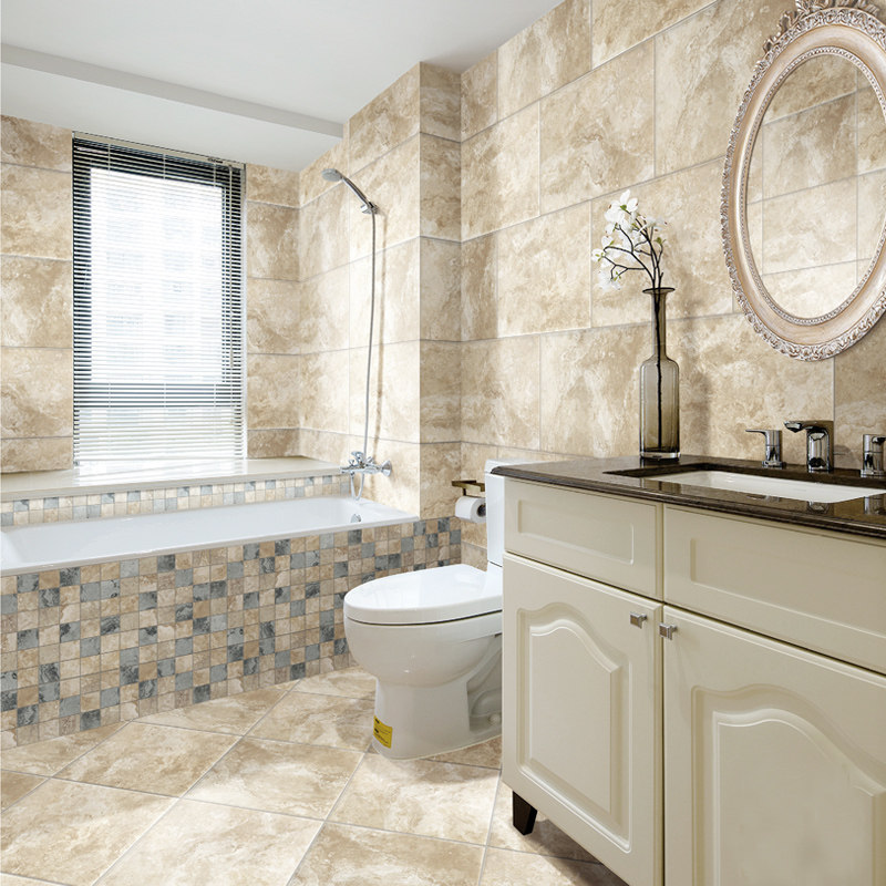 Fish love sugar American rustic antique brick 600 kitchen powder room wall brick floor tile tile beige pastoral style brick