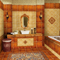 Fish sugar American antique tile 300 kitchen bathroom meter yellow floor climbing wall matte retro tile