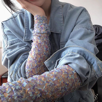 Fairy Subsection Hollowed-out Lace Chopped Flowers Fairy Air Ice Sleeves 100 Hitch Anti UV Ice Icy Hand Cuff sunscreen Breathable Sleeves