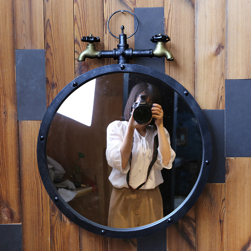 Ka Tempo Wall-mounted Bathroom Mirror Makeup Room Bathroom Retro Nostalgia Hanging Wall Decoration Mirror Dresden hanging round mirror