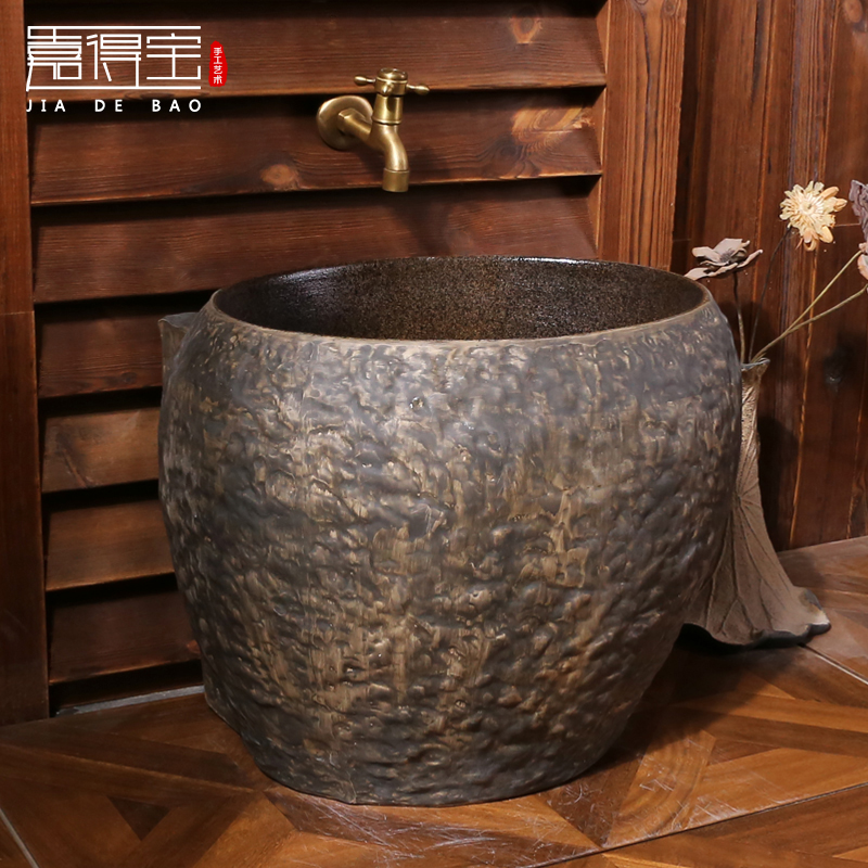 Jia Tempo retro art mop pool household ceramic mop pool balcony powder room mop pool outdoor mop pool