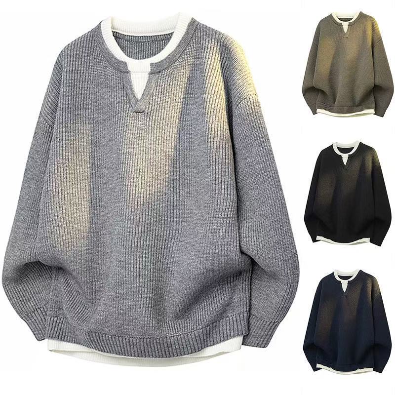 Lazy Style Design Long-Sleeve Sweater for Men 2025 New Knitwear High-End Niche Jacket Lazy Style Design Long-Sleeve Sweater for Men 2025 New Knitwear High-End Niche Jacket