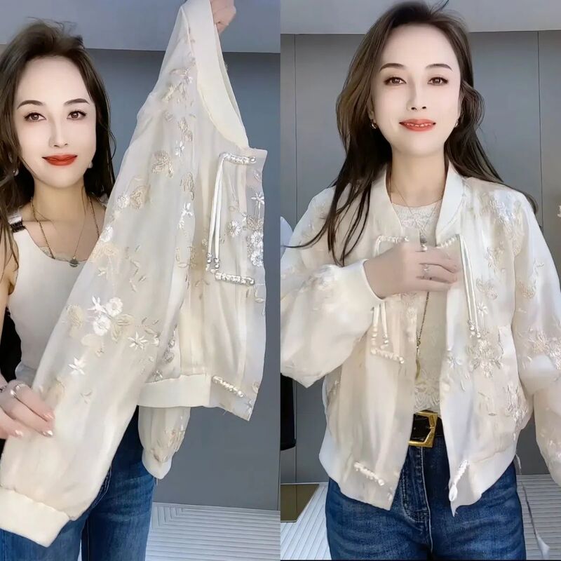 New Chinese-Style Chanel-Inspired Short Jacket for Women, Thin Model, 2026 Spring/Summer New Collection, High-End Embroidered National Style Baseball Jacket New Chinese-Style Chanel-Inspired Short Jacket for Women, Thin Model, 2026 Spring/Summer New Collection, High-End Embroidered National Style Baseball Jacket