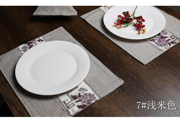 Ruy băng hai lớp Trung Quốc Bông và vải lanh placemat Chống vảy cách nhiệt Vải placemat Coaster Bàn Mat Pad Pad Trà bát Bát Mat khăn trải bàn hội nghị đẹp