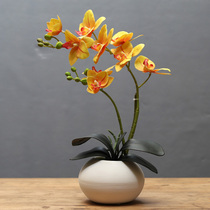 Phalaenopsis simulation floral set ornaments creative living room table table table fake flower small potted decoration