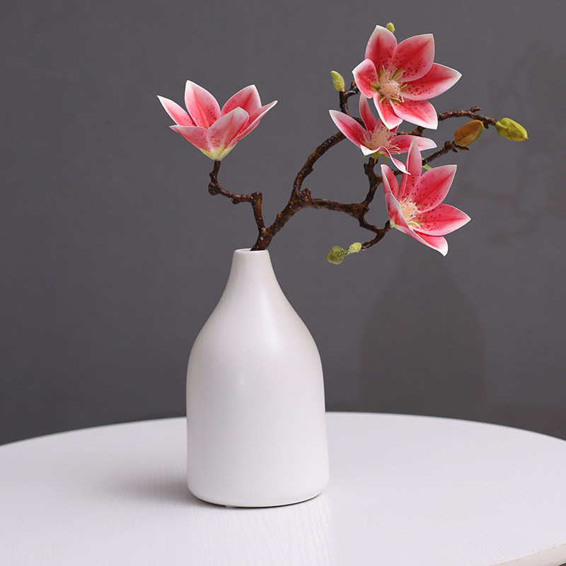 Nordic Living Room Pure colour Ceramic Vase Pendulum emulated florist decorations minimalist modern home table furnishing
