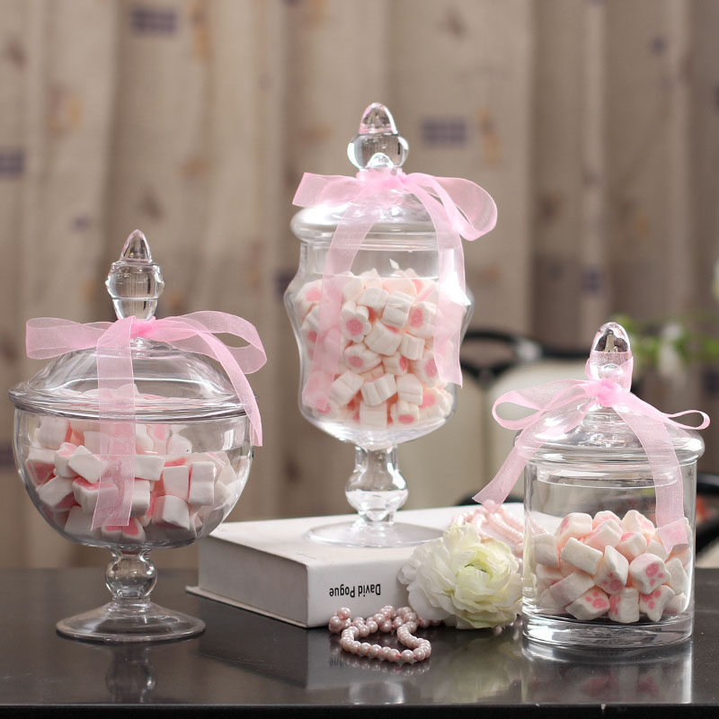 Eurostyle neoclassical glass decoration jar home dining room glass storage jar decorations Wedding Wedding accessories