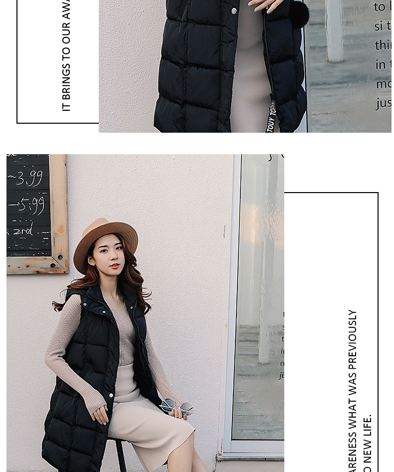 2018 mới xuống áo vest nữ mùa thu đông và áo khoác mùa đông vest vest nữ áo khoác cotton dài áo khoác dạ nữ