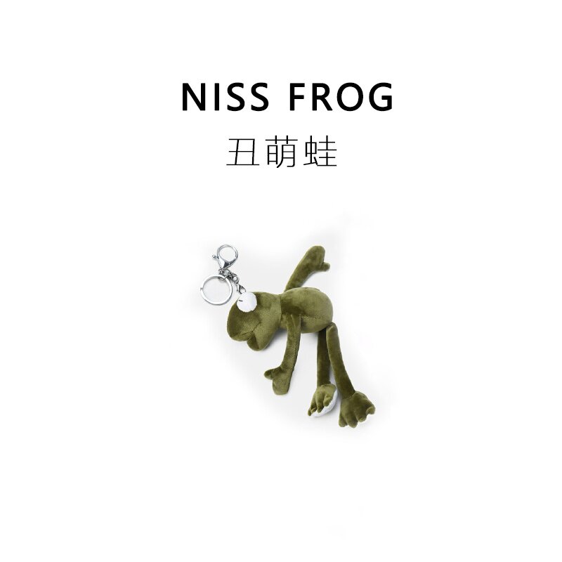 Long-legged frog doll School bag pendant keychain Sesame Street plush doll little frog pendant Car net red