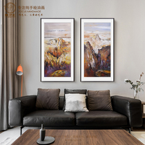 Weiyihui impression landscape painting living room decoration painting porch background new Chinese atmosphere single oil painting feng shui mural