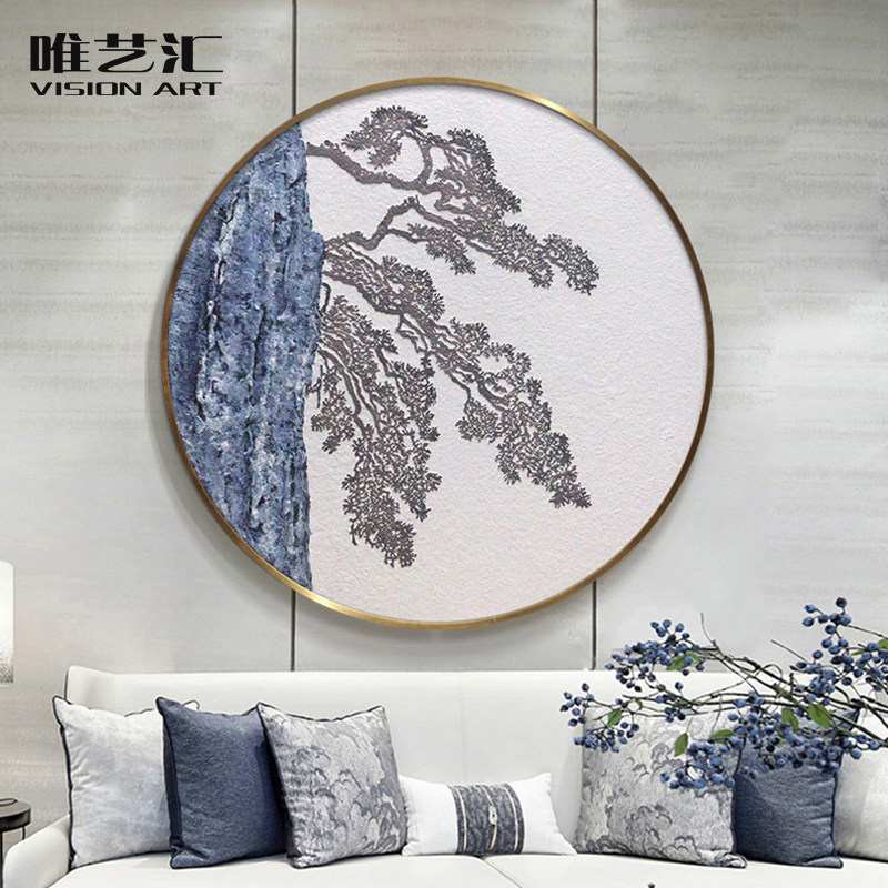 Weiyihui dining room decoration painting relief sandstone painting porch painting office decoration new Chinese landscape landscape painting