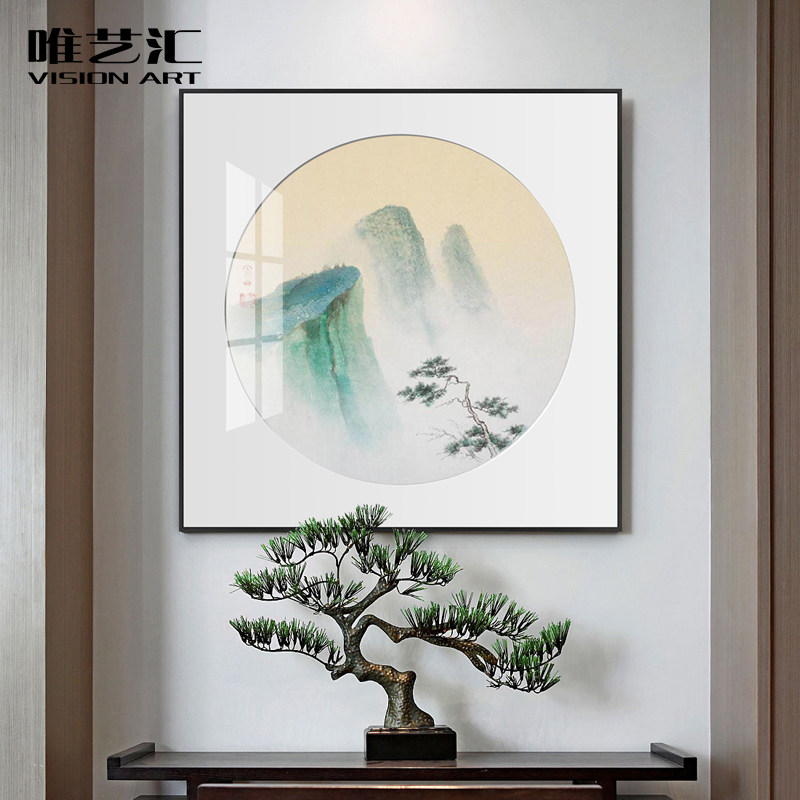 Hand Painted New Chinese Landscape Painting Decoration Painting Introductory Xuanguan Living room Two couplets Greet Guest Pine Modern Brief Light Extravaganza