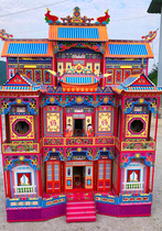 2 2 meters high folding bamboo frame spirit house funeral burning paper paper live paper room building house underworld room paper tie manufacturers direct sales