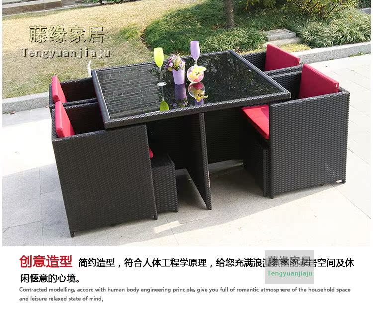 Bàn ghế ngoài trời sân vườn mây bàn ghế kết hợp bàn ghế ban công bàn cà phê giải trí wicker ghế năm mảnh bàn ăn và ghế - Bàn ghế ngoài trời / sân ghế ngoài trời