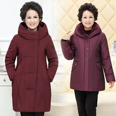 Одежда для дам 中老年羽绒服女中长款妈妈装加厚冬装外套中年大码女装潮反季清仓