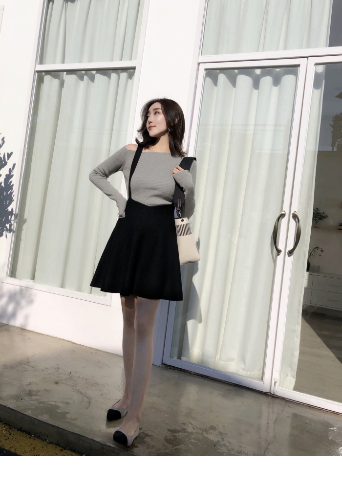 MMCO ◆ 2018 mùa thu sản phẩm mới eo đan dây đeo đầm eo cao là mỏng Một từ váy khí hoang dã váy nữ thời trang công sở nữ
