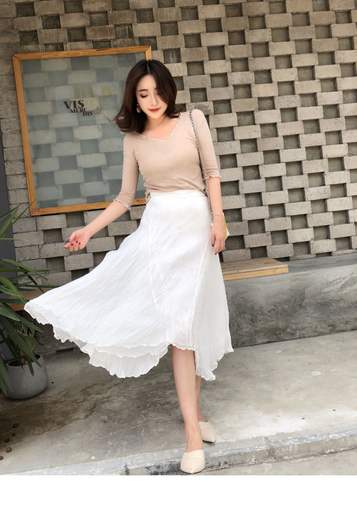 MMCO2018 mùa hè mới v-cổ tay áo cotton ba điểm áo thun ba lỗ khí chất màu rắn bên trong phụ nữ siêu lửa áo phông nữ hàng hiệu