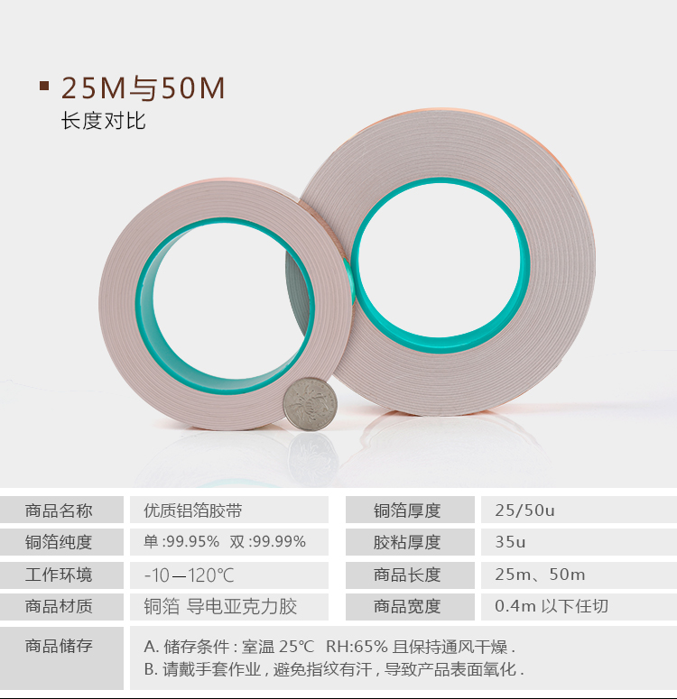 Băng đồng đôi chì Lá chắn Tự sửa đổi Băng đồng chống tĩnh điện Băng đồng điện tử dẫn nhiệt dày 0,06 - Băng keo băng keo urgoderm
