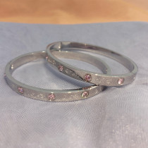 Dingdingtai brand special handicraft spray pink diamond bracelet can be opened and does not fade.