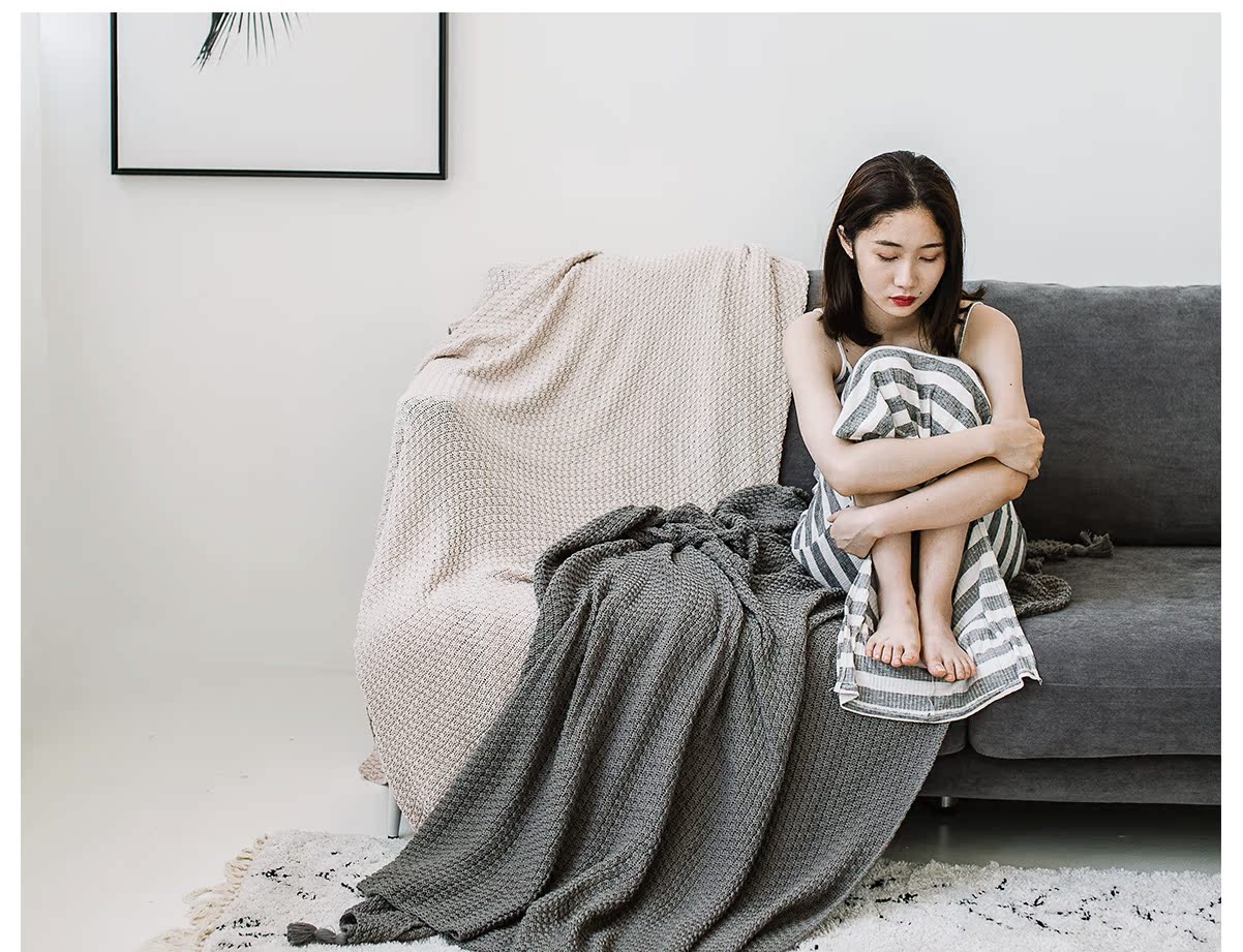ins nordic chiều tay đan chăn sofa văn phòng mẫu dứa lớn chăn bông thường ngủ trưa chăn - Ném / Chăn chăn lông