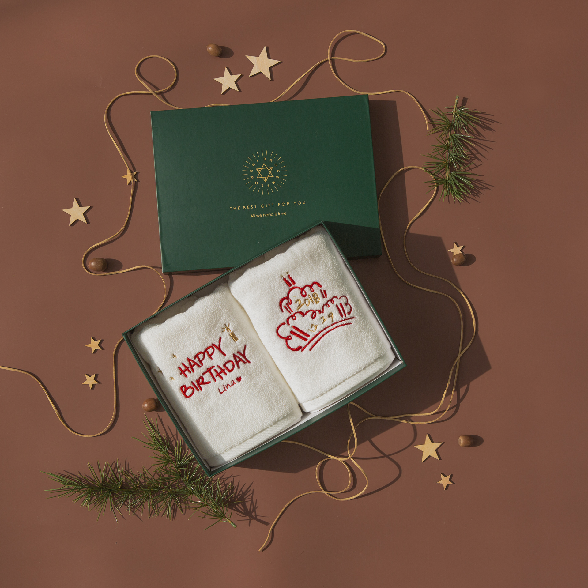 Creative gift embroidery custom towel cotton name birthday diy memorial gift gift gift company custom