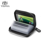 Картхолдер с молнией, кошелек из овчины, плетеные карточки для визитных карточек, из натуральной кожи