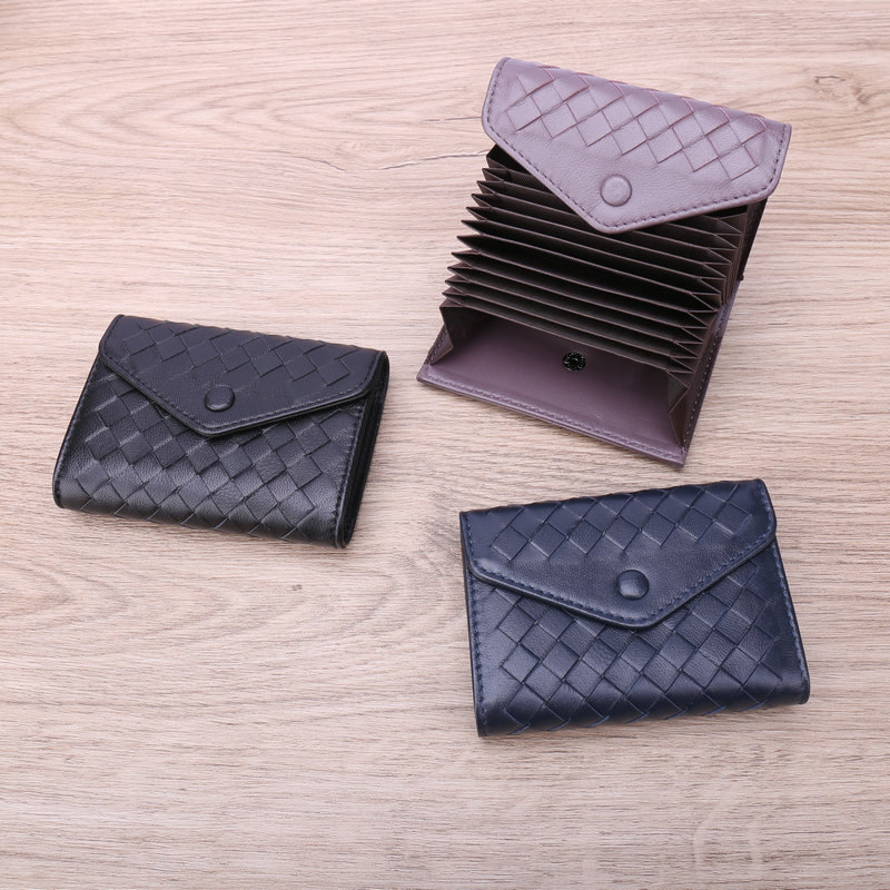 Anti-theft brush short skin card bag woven small Japanese and Korean exquisite Yippeel docard driver license one package