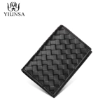 Мужской кожаный плетеный ультратонкий картхолдер, ключница для водительских прав для визитных карточек, из натуральной кожи