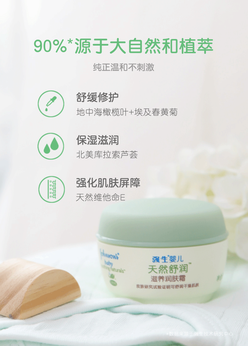 Johnson & Johnson Baby Natural Shu Run Kem dưỡng ẩm 22g Baby Children Lotus Dynamic Mold Kem dưỡng ẩm