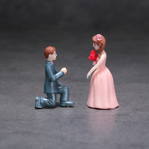 Wedding doll proposal character hand office ornaments simulation model Mini ultra-small wedding room decoration scene jewelry