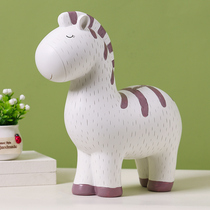 Only enter the zebra piggy bank children save coins creative cartoon is not advisable to save the piggy adult can not open