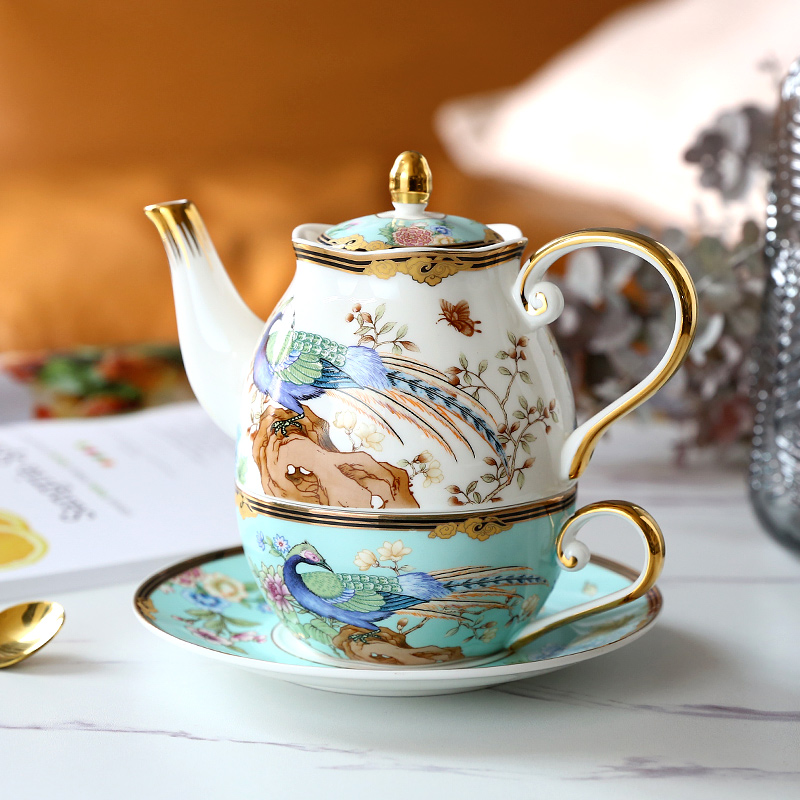 Chinese Hundred Birds Creative Household Light Luxury Tea Tea Ceramic Tea Coffee Cup Set Coffee Cup Set