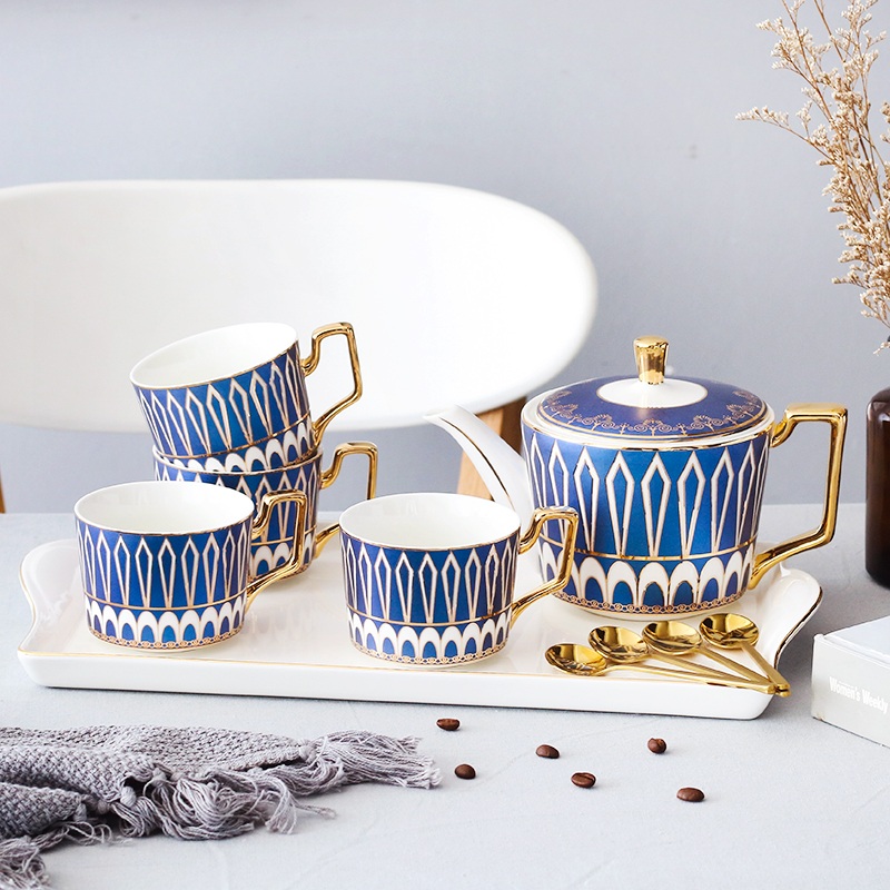 The whole set of in household creative English blossom tea afternoon tea ceramic tea set European coffee cup with plate spoon