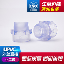 PVC transparent outer wire direct UPVC external tooth joint reducing diameter straight through plastic water pipe quick joint accessories