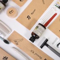 Hotel B & B Disposable toiletries Guesthouse Special Bamboo Charcoal Toothbrush Kraft Paper Straw Tooth Set