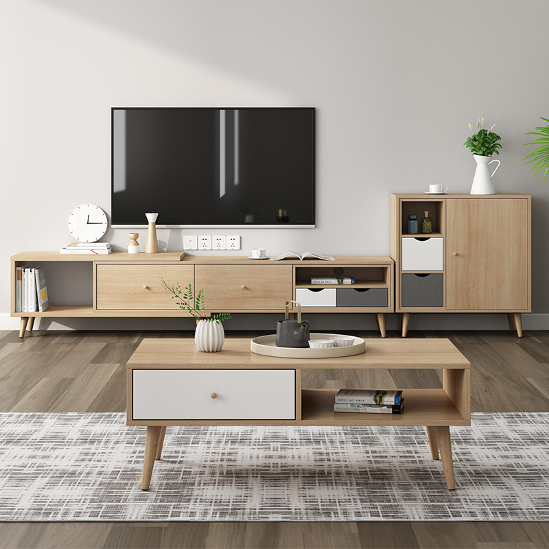 Nordic Tv Cabinet Coffee Table Combination Suit Modern Minimalist