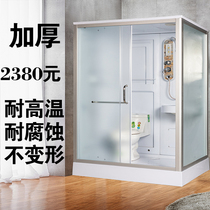 Thickened whole bathroom Shower room Integrated bathroom integrated with toilet Tempered rectangle