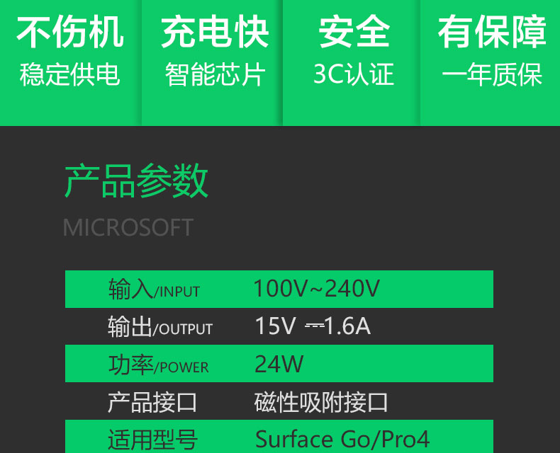 Microsoft / Microsoft Surface Pro4 / đi M3 sạc gốc dây cắm 24W kết hợp tablet cầm tay điện adapter máy tính xách tay phụ kiện máy tính chia - Phụ kiện máy tính bảng ốp lưng ipad 10.2