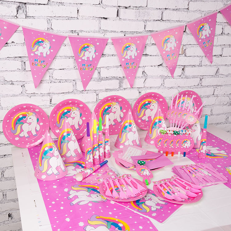 Unicorn Pony Birthday Party Supplies Disposable Tableware Set Straws Paper Plates Paper Cups Cake Plates Unicorn Pony Birthday Party Supplies Disposable Tableware Set Straws Paper Plates Paper Cups Cake Plates