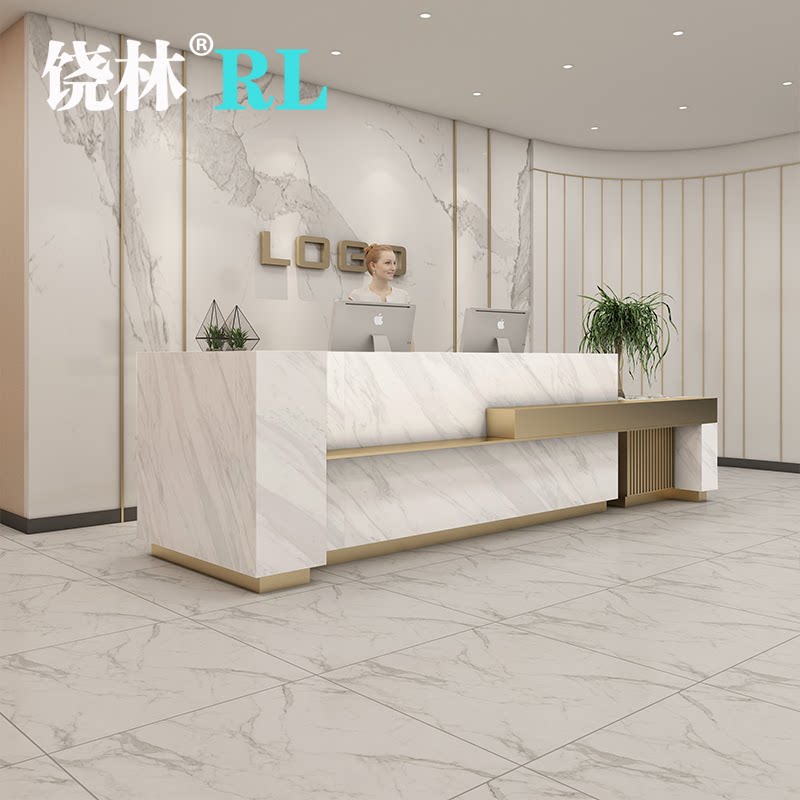 Hotel sample house exhibition center light luxury net red atmosphere front desk reception desk beauty salon bar health club dining room cashier counter