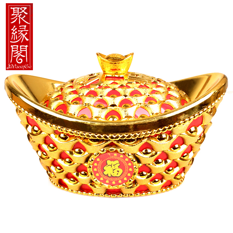 Poly-Edge Penthouse Gold Meta-Treasure Plastic Yuanbao Pendulum with Kaiyuan Baojin Yuanbao Treasure Poly Basin Game Props