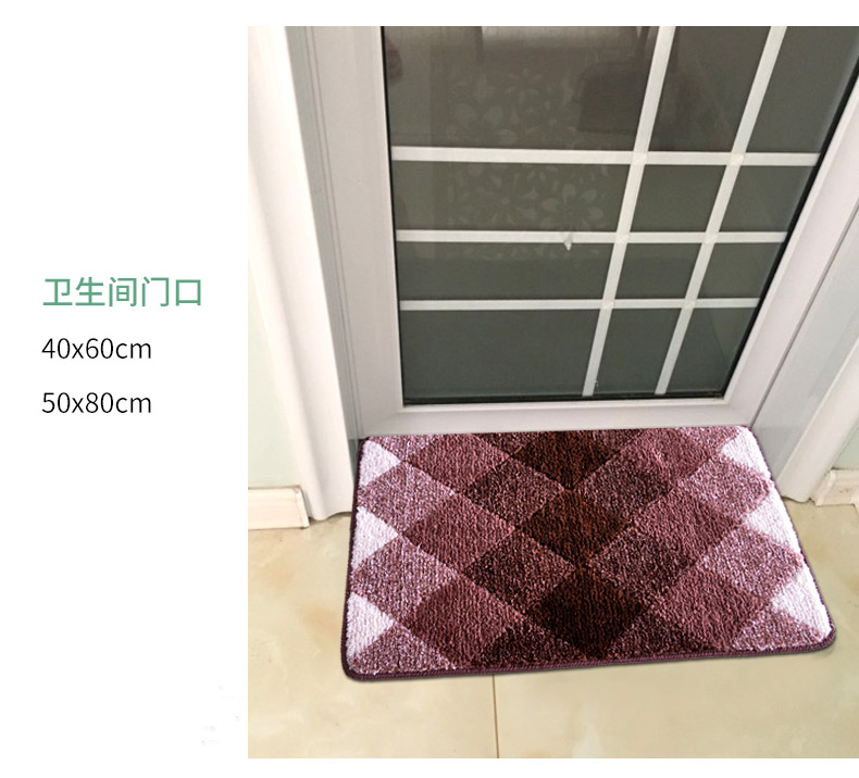 Thảm không thấm nước Thảm cửa dày đơn giản Phòng tắm phòng ngủ cửa bụi sàn thảm thảm cửa xốp trải sàn 60x60