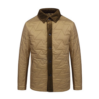 Men's Business Casual Cotton Jacket with Lapel, Autumn and Winter Warm Snap-Button Work Coat 40527