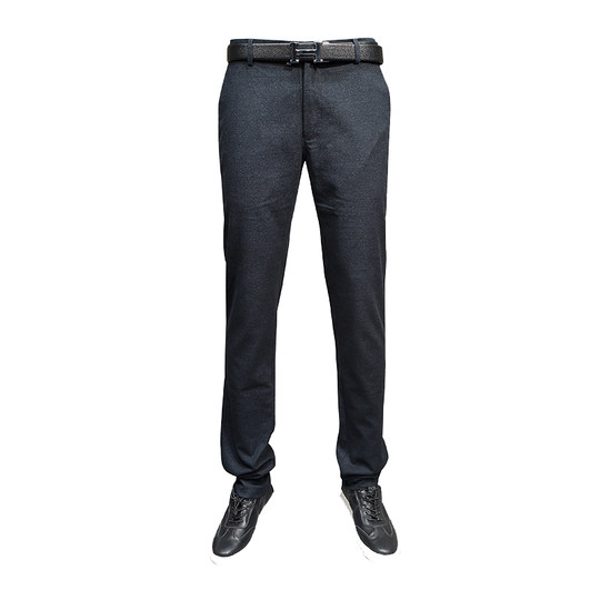 Aijia Cut Label Autumn/Winter Men's Long Pants Dark Color Work Casual Straight Pants Mid-High Waist Non-Stretch Trousers 6080