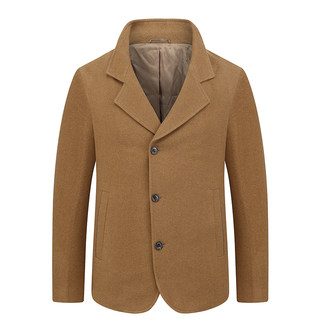 Men's Woolen Coat with Suit Collar, Business Casual, Single-Breasted, Long-Sleeved, Winter Jacket
