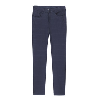 Luojia Men's Cut-Label Black-Blue Dark Pattern Straight-Leg Work Pants Youth Casual Pants 73019